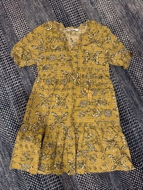 Green Floral Boho Tiered Dress